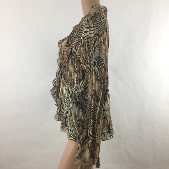 Notations Ruffled Tie Front Cardigan Top - Picture 4 of 7